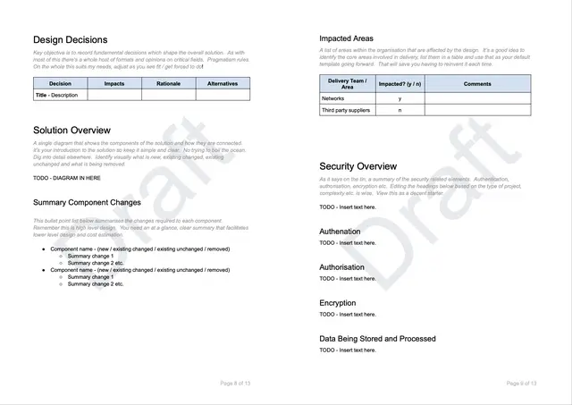 Solution Design template